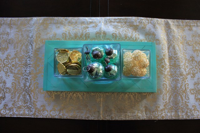 Mint and Gold Centerpiece