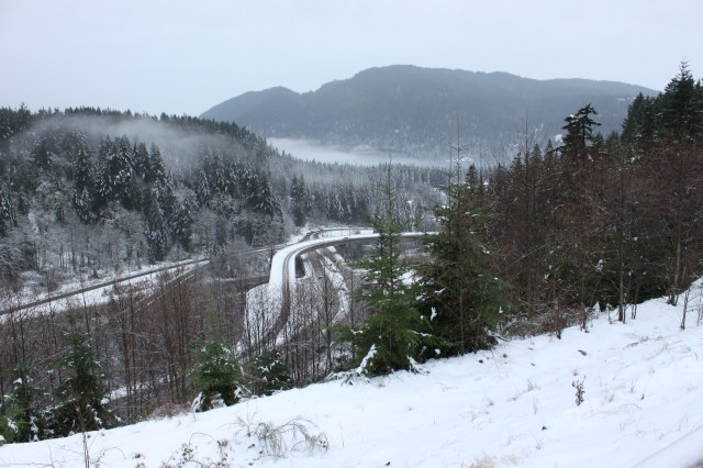 Snowy freeway